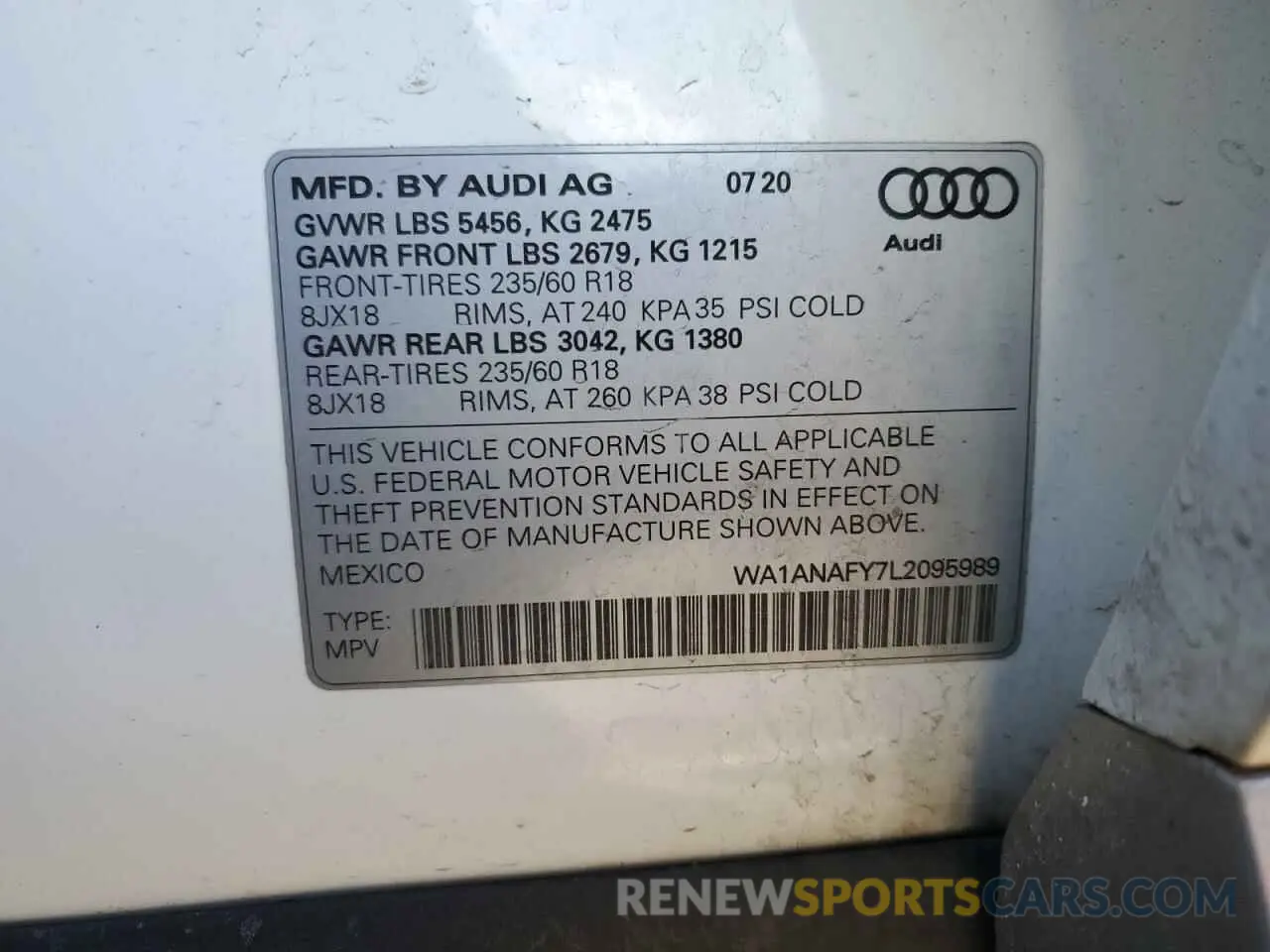 13 Фотография поврежденного автомобиля WA1ANAFY7L2095989 AUDI Q5 2020