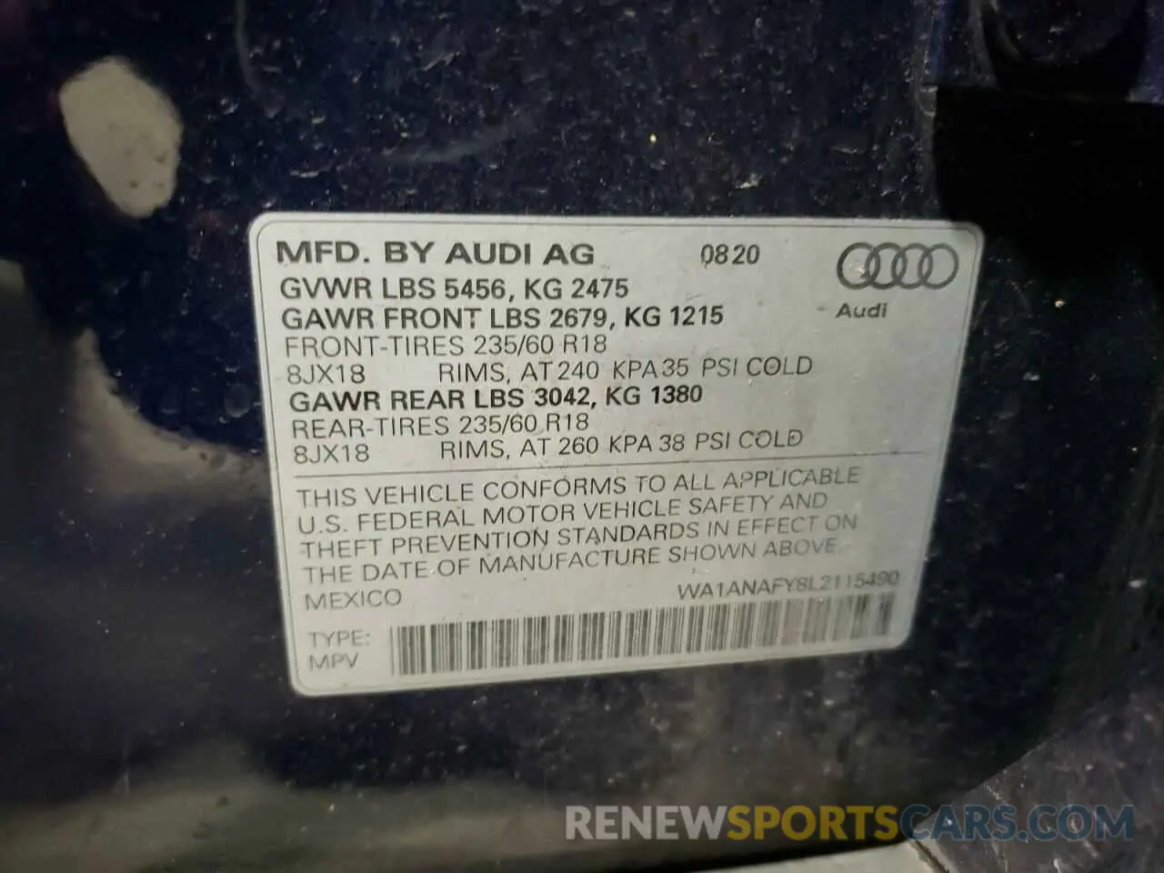 15 Фотография поврежденного автомобиля WA1ANAFY8L2115490 AUDI Q5 2020