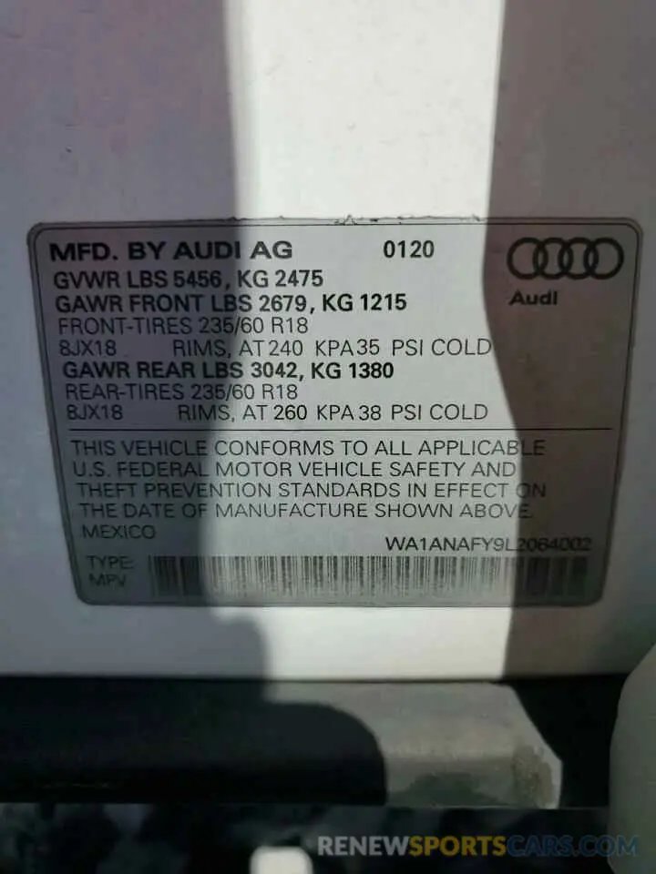14 Фотография поврежденного автомобиля WA1ANAFY9L2064002 AUDI Q5 2020