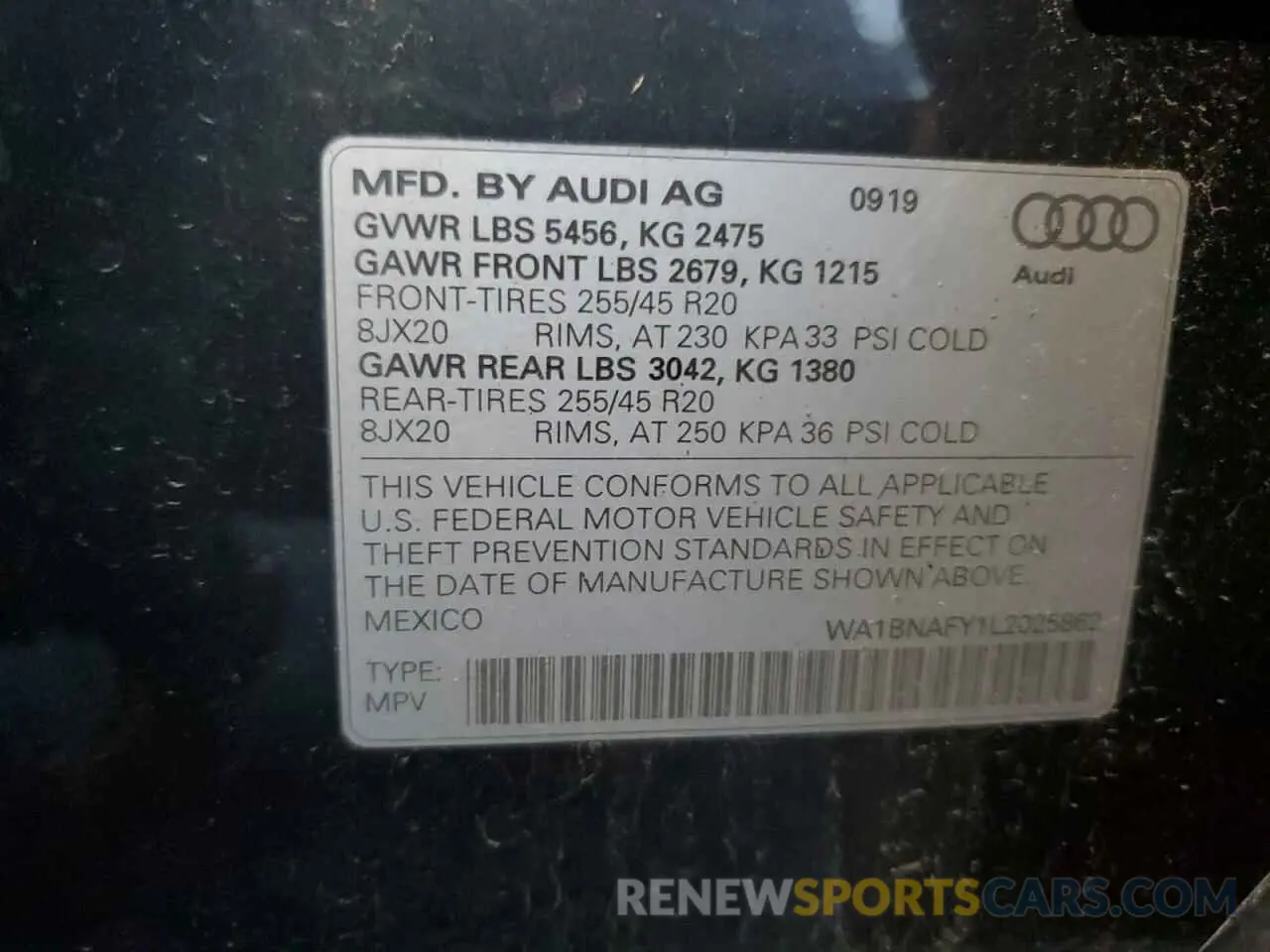 13 Фотография поврежденного автомобиля WA1BNAFY1L2025862 AUDI Q5 2020