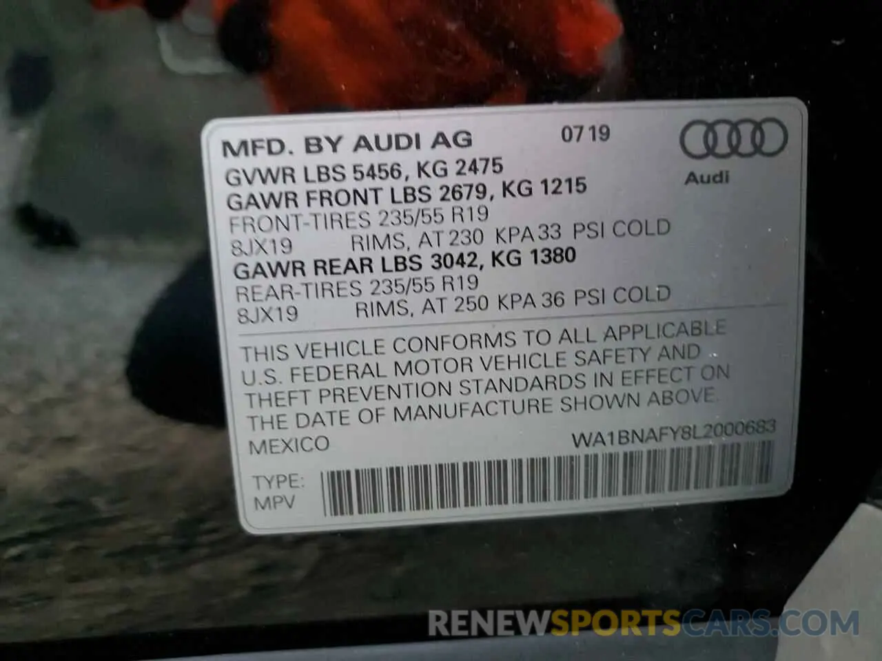 13 Фотография поврежденного автомобиля WA1BNAFY8L2000683 AUDI Q5 2020