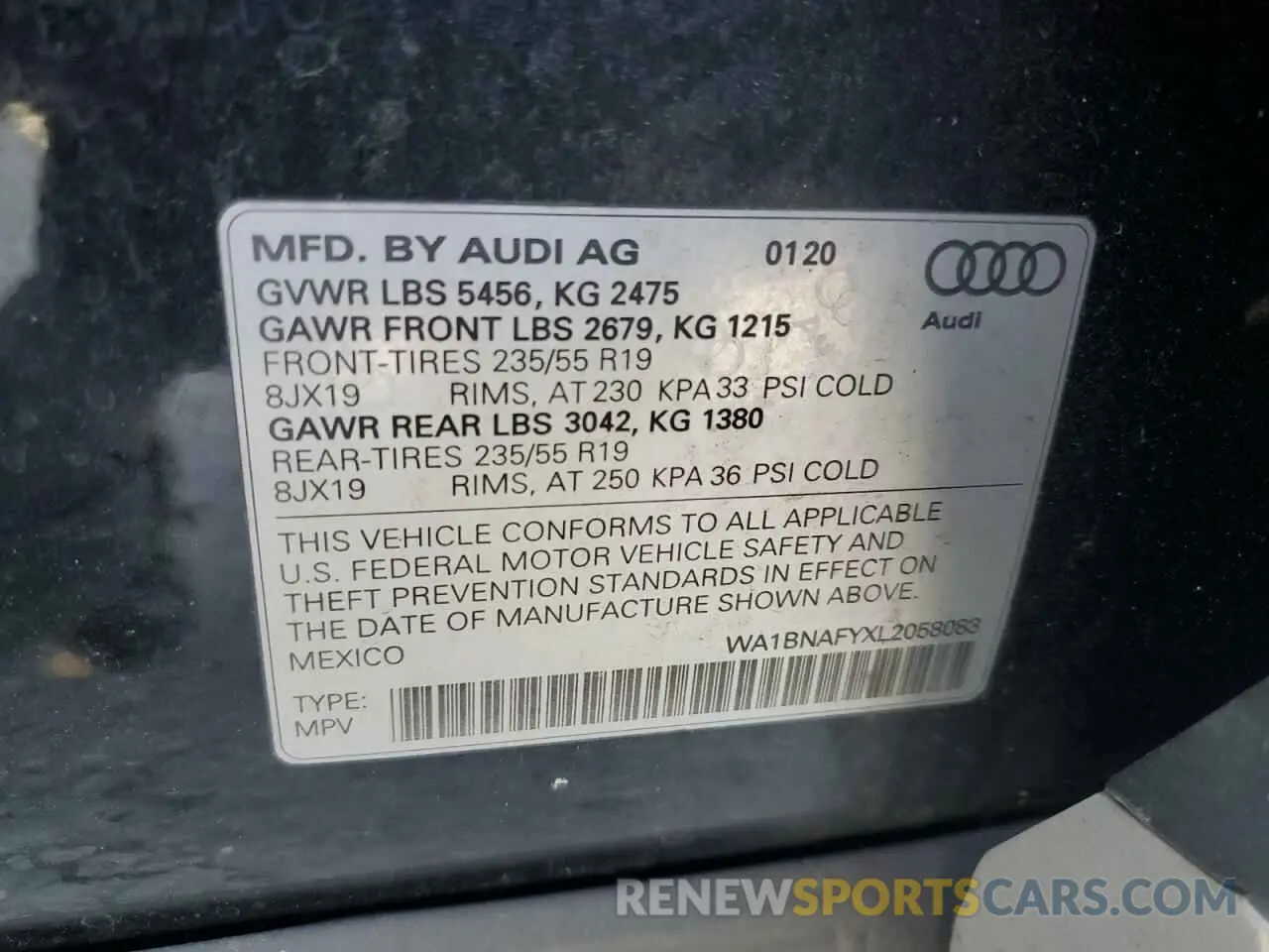 13 Фотография поврежденного автомобиля WA1BNAFYXL2058083 AUDI Q5 2020
