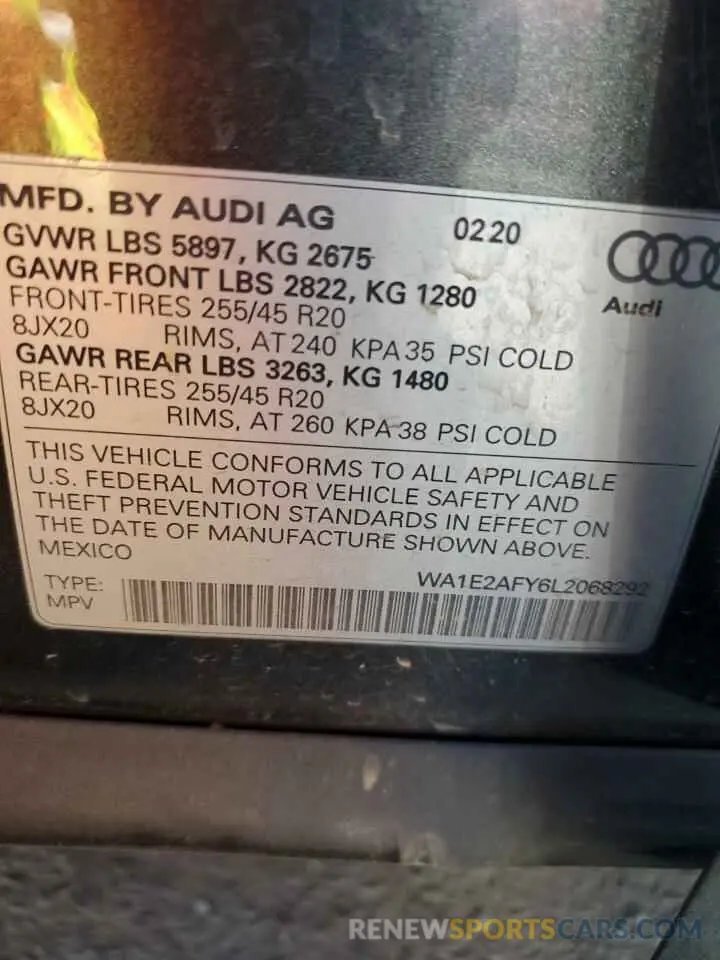 13 Photograph of a damaged car WA1E2AFY6L2068292 AUDI Q5 2020