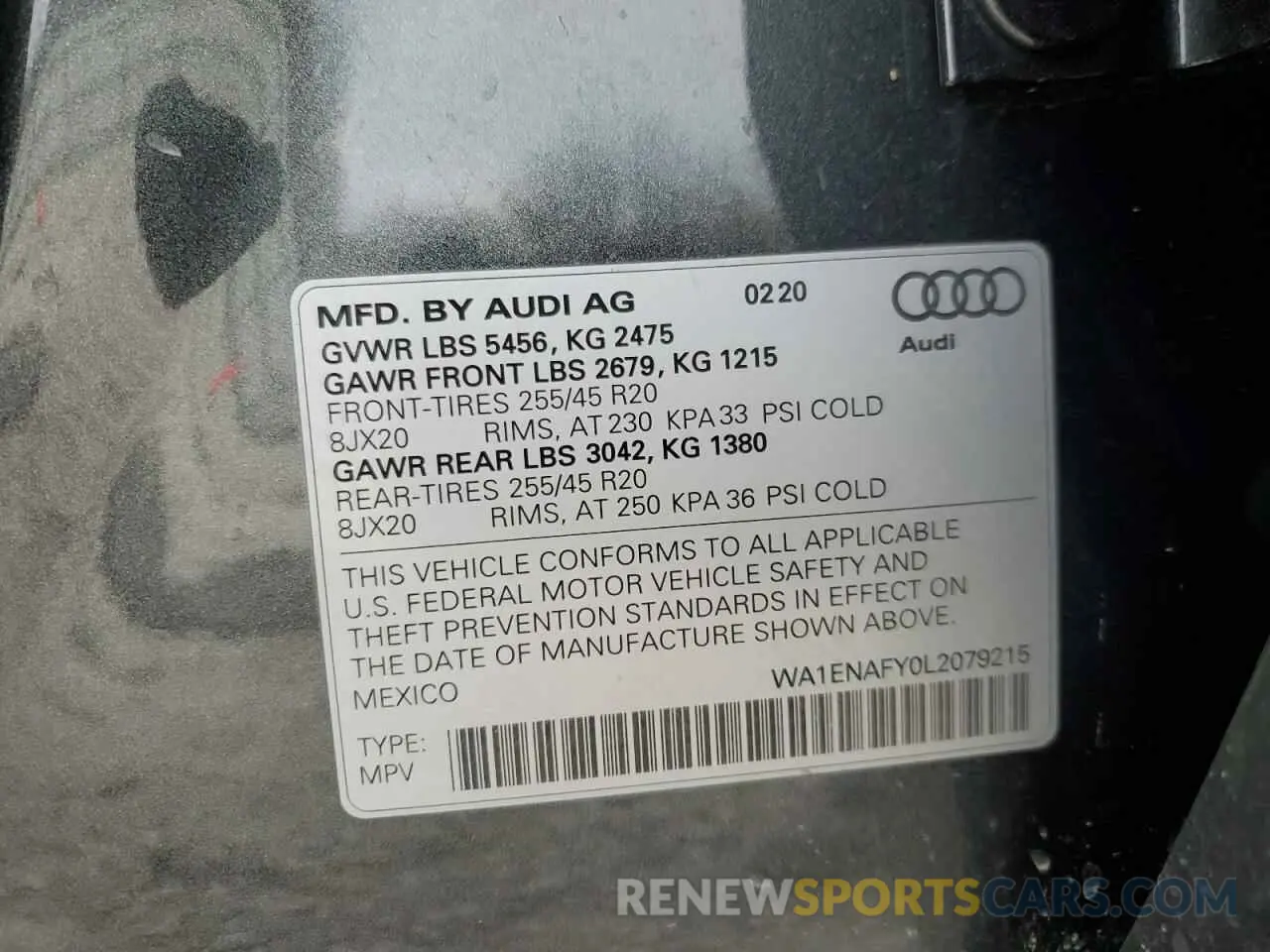 14 Фотография поврежденного автомобиля WA1ENAFY0L2079215 AUDI Q5 2020