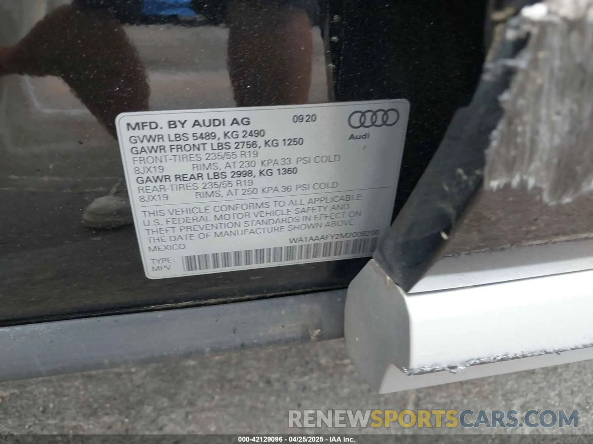9 Фотография поврежденного автомобиля WA1AAAFY2M2008206 AUDI Q5 2021