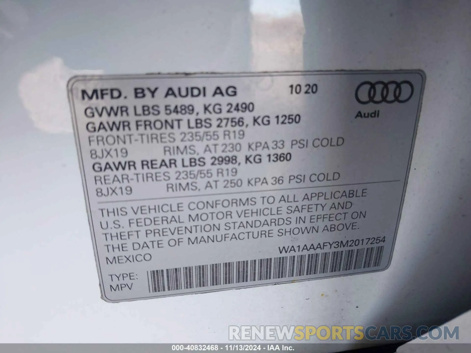 9 Фотография поврежденного автомобиля WA1AAAFY3M2017254 AUDI Q5 2021