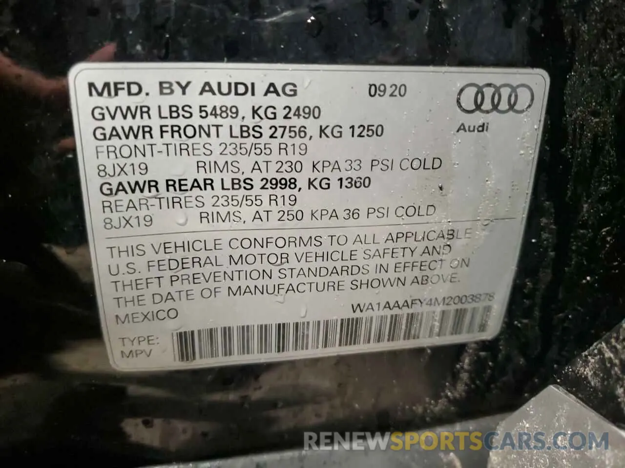 13 Фотография поврежденного автомобиля WA1AAAFY4M2003878 AUDI Q5 2021