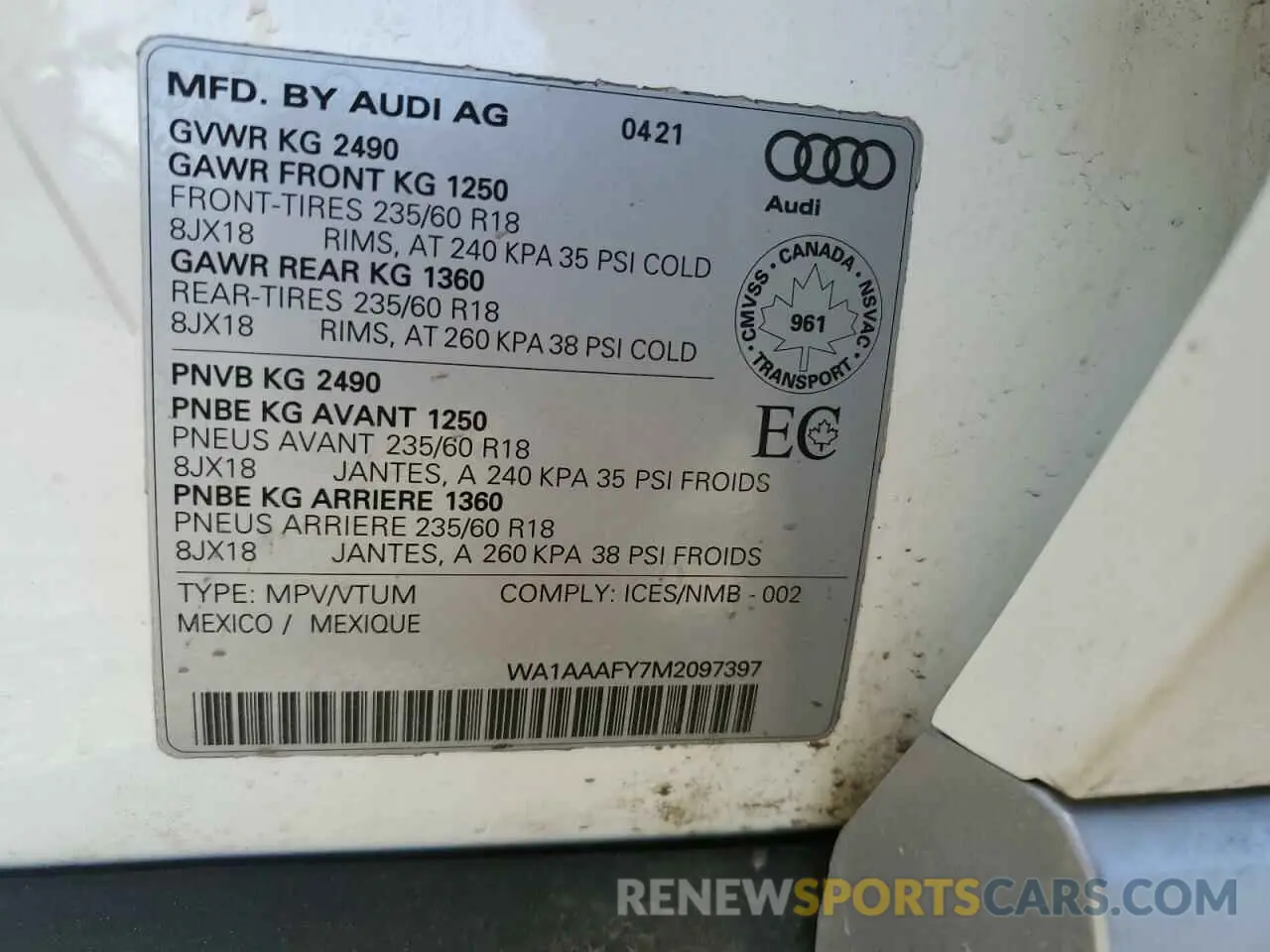 13 Фотография поврежденного автомобиля WA1AAAFY7M2097397 AUDI Q5 2021