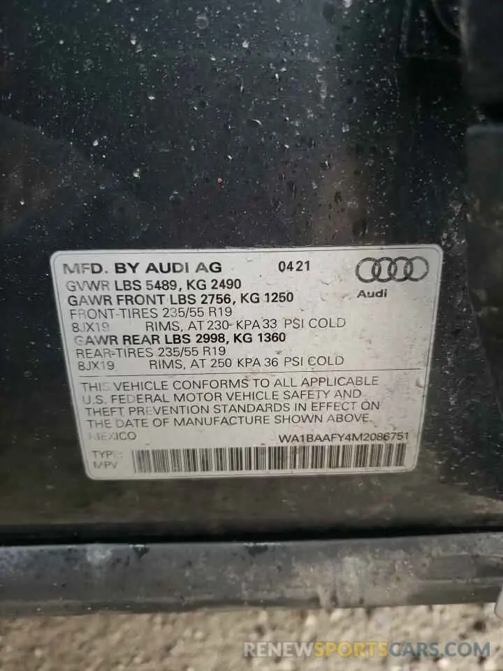 15 Фотография поврежденного автомобиля WA1BAAFY4M2086751 AUDI Q5 2021