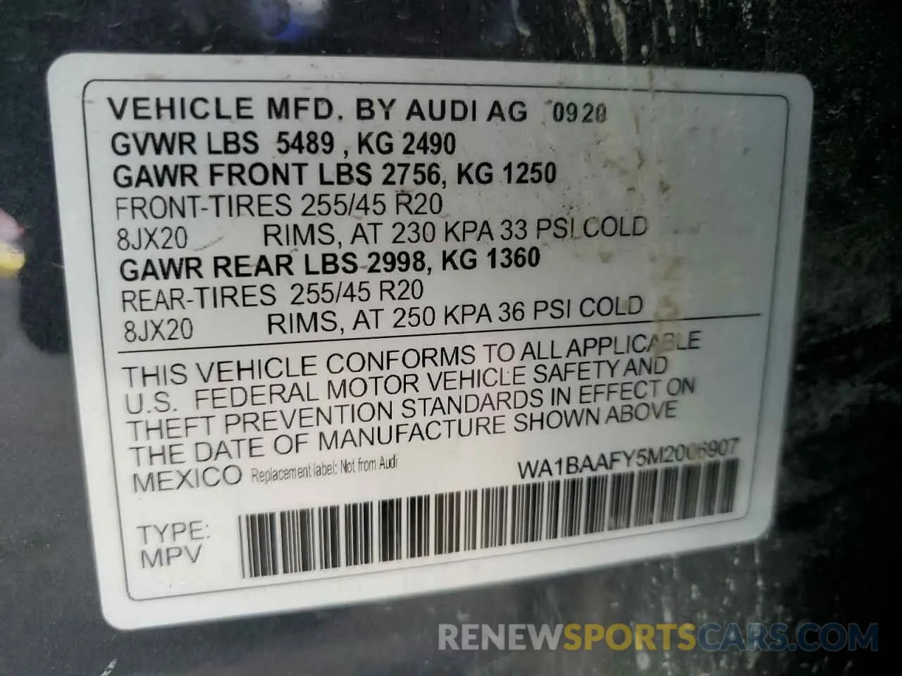 12 Фотография поврежденного автомобиля WA1BAAFY5M2006907 AUDI Q5 2021