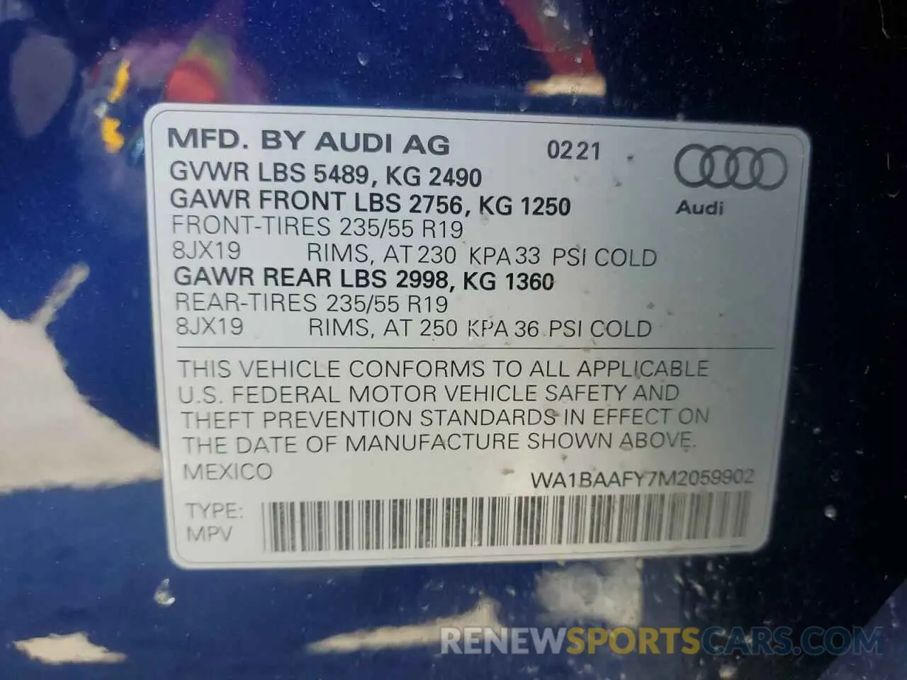 14 Фотография поврежденного автомобиля WA1BAAFY7M2059902 AUDI Q5 2021