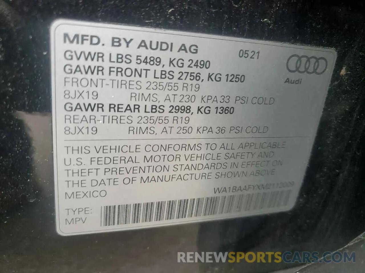 13 Фотография поврежденного автомобиля WA1BAAFYXM2112009 AUDI Q5 2021