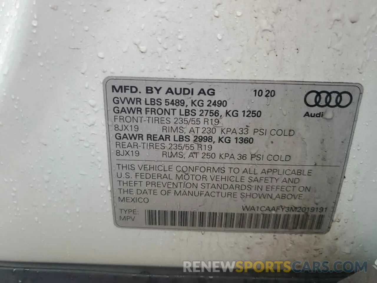 13 Photograph of a damaged car WA1CAAFY3M2019191 AUDI Q5 2021