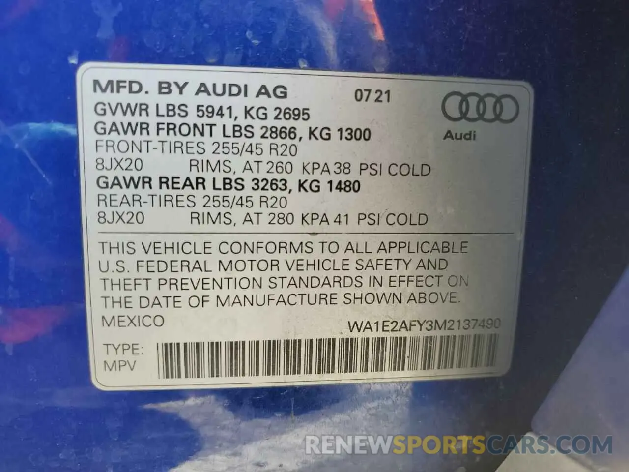 12 Фотография поврежденного автомобиля WA1E2AFY3M2137490 AUDI Q5 2021