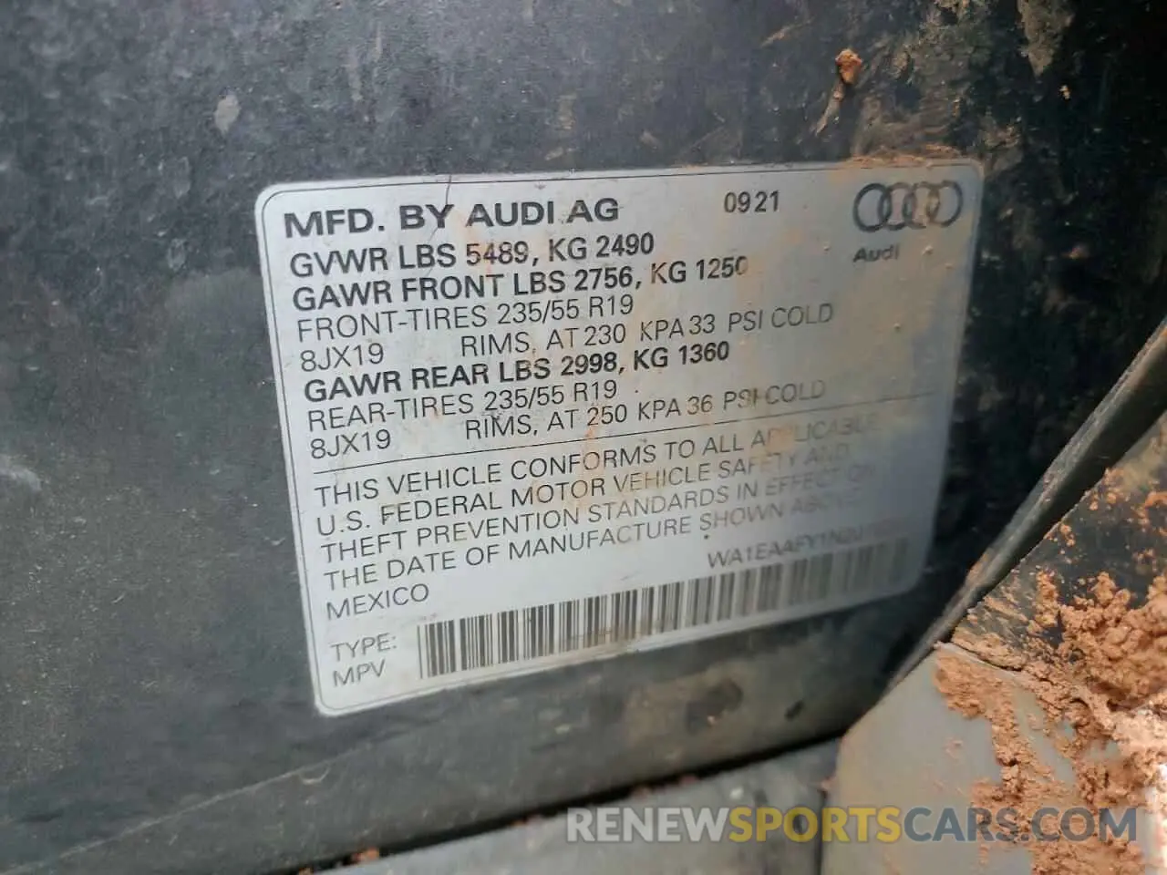 14 Photograph of a damaged car WA1EAAFY1N2016395 AUDI Q5 2022