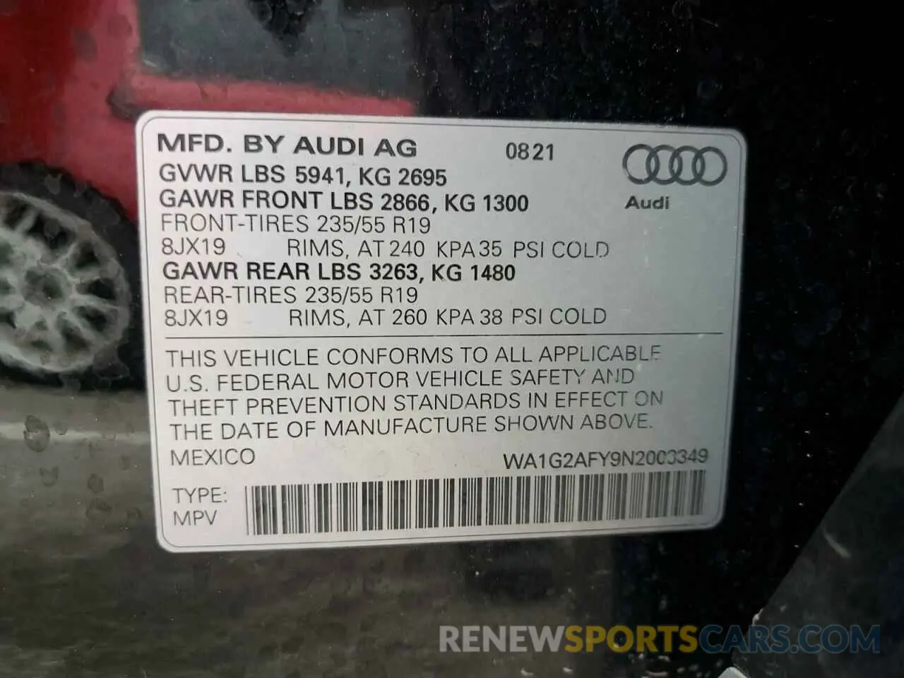 14 Фотография поврежденного автомобиля WA1G2AFY9N2003349 AUDI Q5 2022