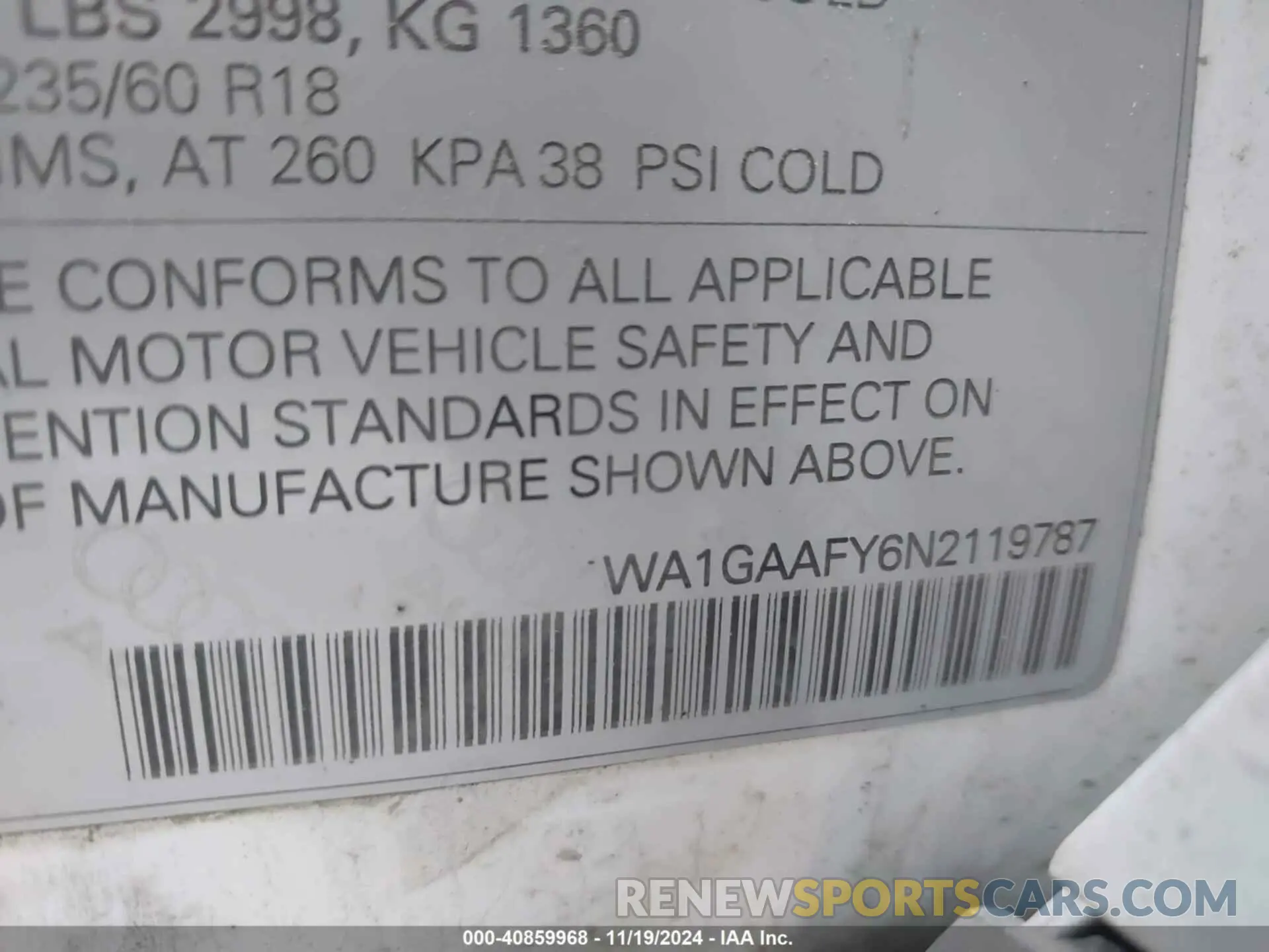 9 Photograph of a damaged car WA1GAAFY6N2119787 AUDI Q5 2022