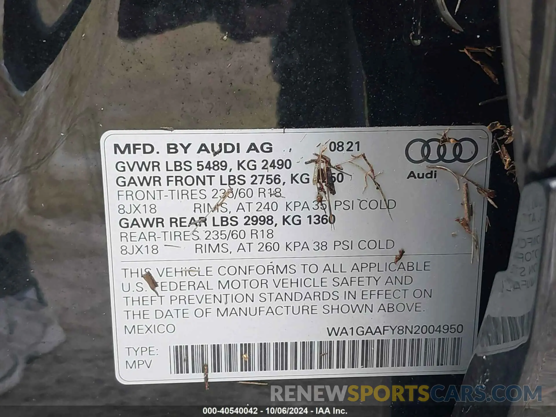 9 Фотография поврежденного автомобиля WA1GAAFY8N2004950 AUDI Q5 2022