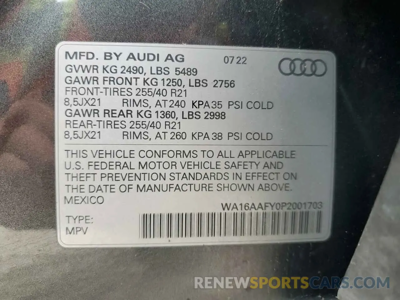 13 Фотография поврежденного автомобиля WA16AAFY0P2001703 AUDI Q5 2023