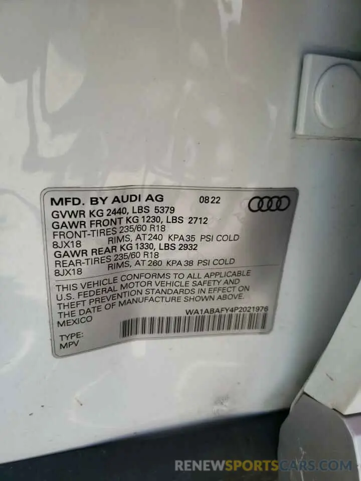 13 Фотография поврежденного автомобиля WA1ABAFY4P2021976 AUDI Q5 2023