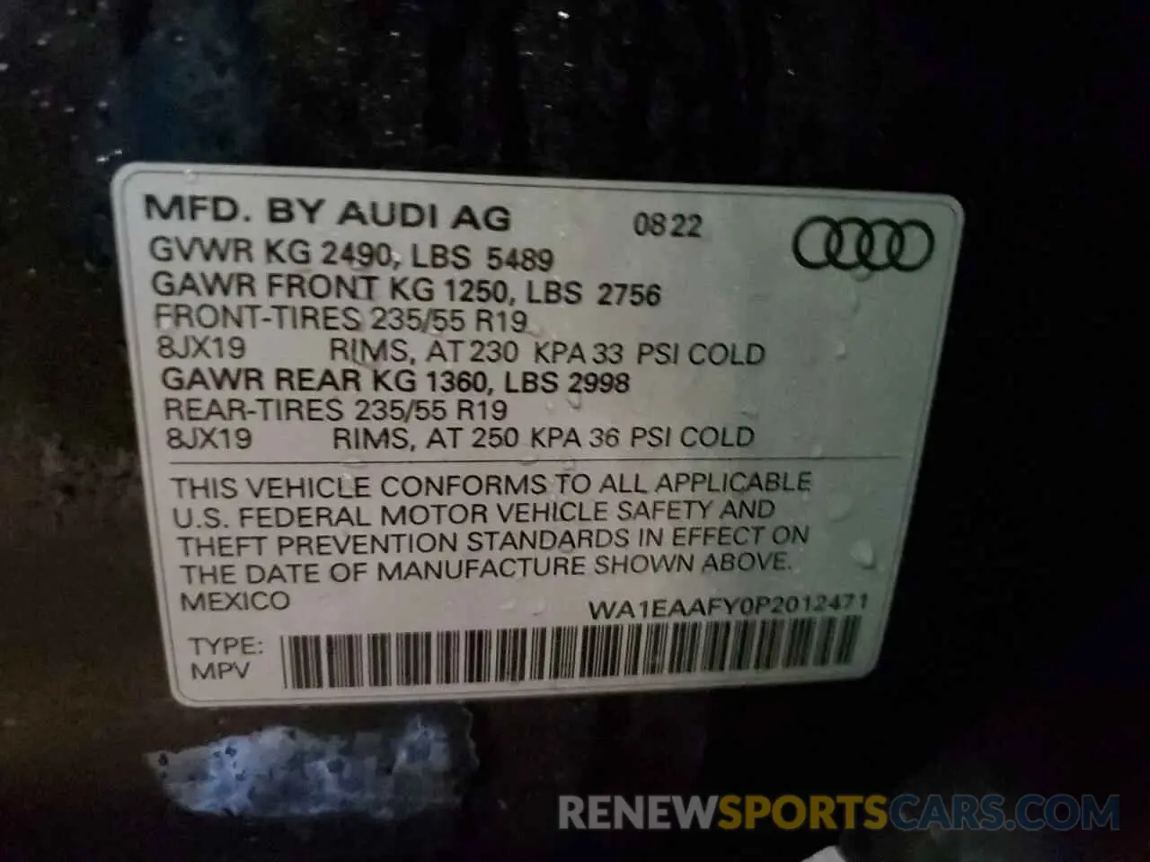 13 Фотография поврежденного автомобиля WA1EAAFY0P2012471 AUDI Q5 2023