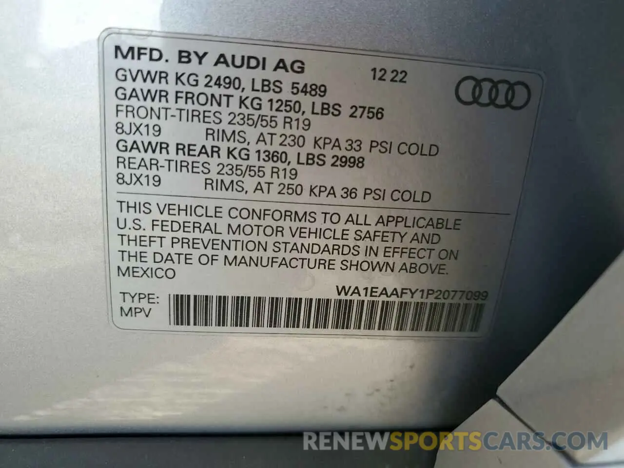 13 Фотография поврежденного автомобиля WA1EAAFY1P2077099 AUDI Q5 2023
