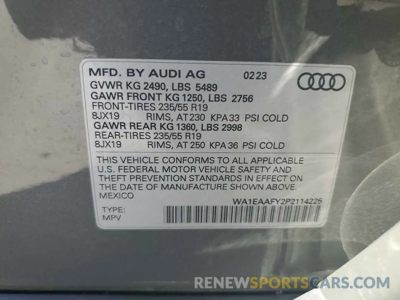 14 Фотография поврежденного автомобиля WA1EAAFY2P2114225 AUDI Q5 2023