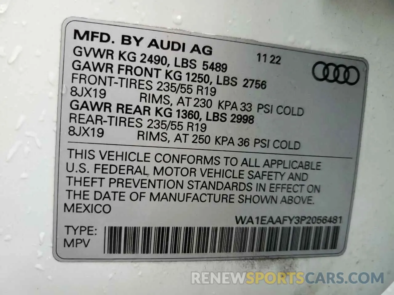 14 Фотография поврежденного автомобиля WA1EAAFY3P2056481 AUDI Q5 2023