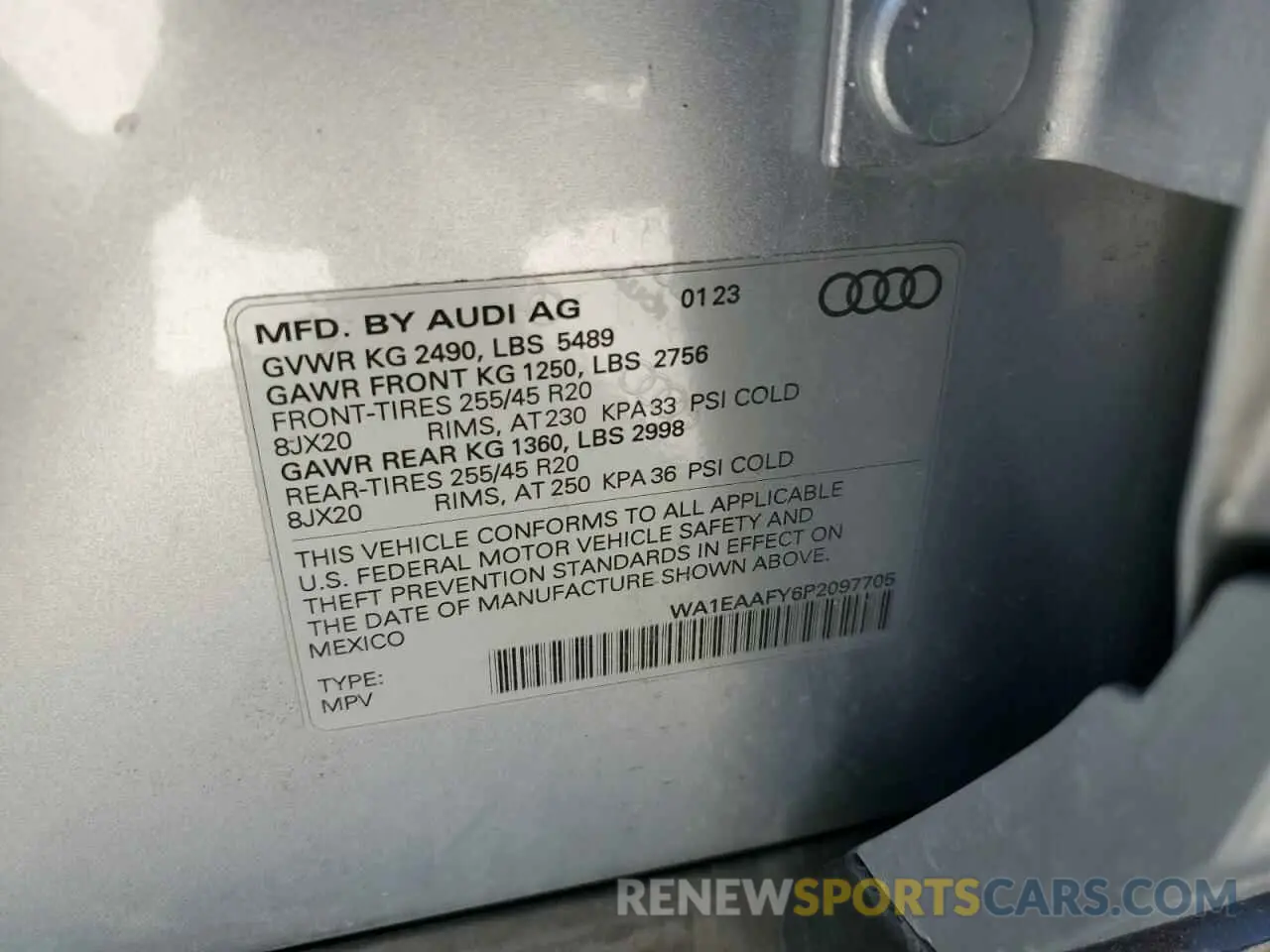 14 Photograph of a damaged car WA1EAAFY6P2097705 AUDI Q5 2023