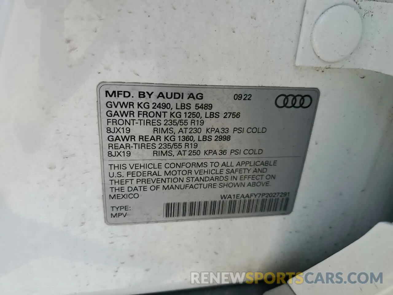 13 Фотография поврежденного автомобиля WA1EAAFY7P2027291 AUDI Q5 2023