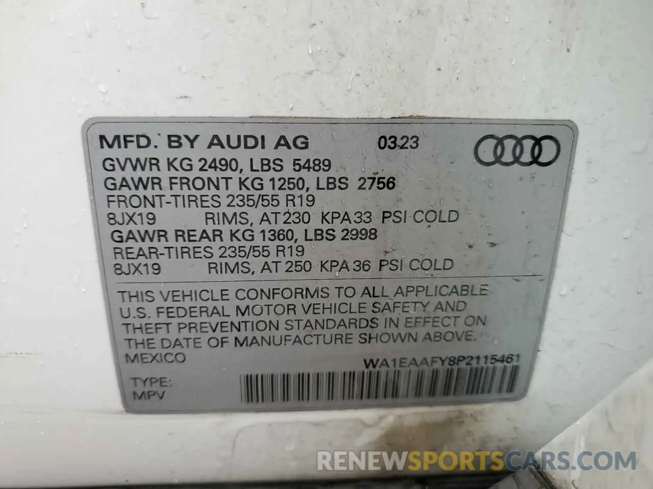 13 Фотография поврежденного автомобиля WA1EAAFY8P2115461 AUDI Q5 2023