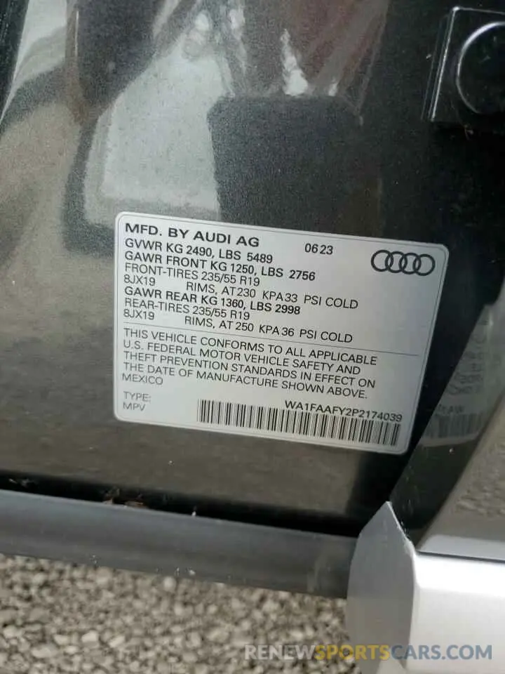 13 Photograph of a damaged car WA1FAAFY2P2174039 AUDI Q5 2023