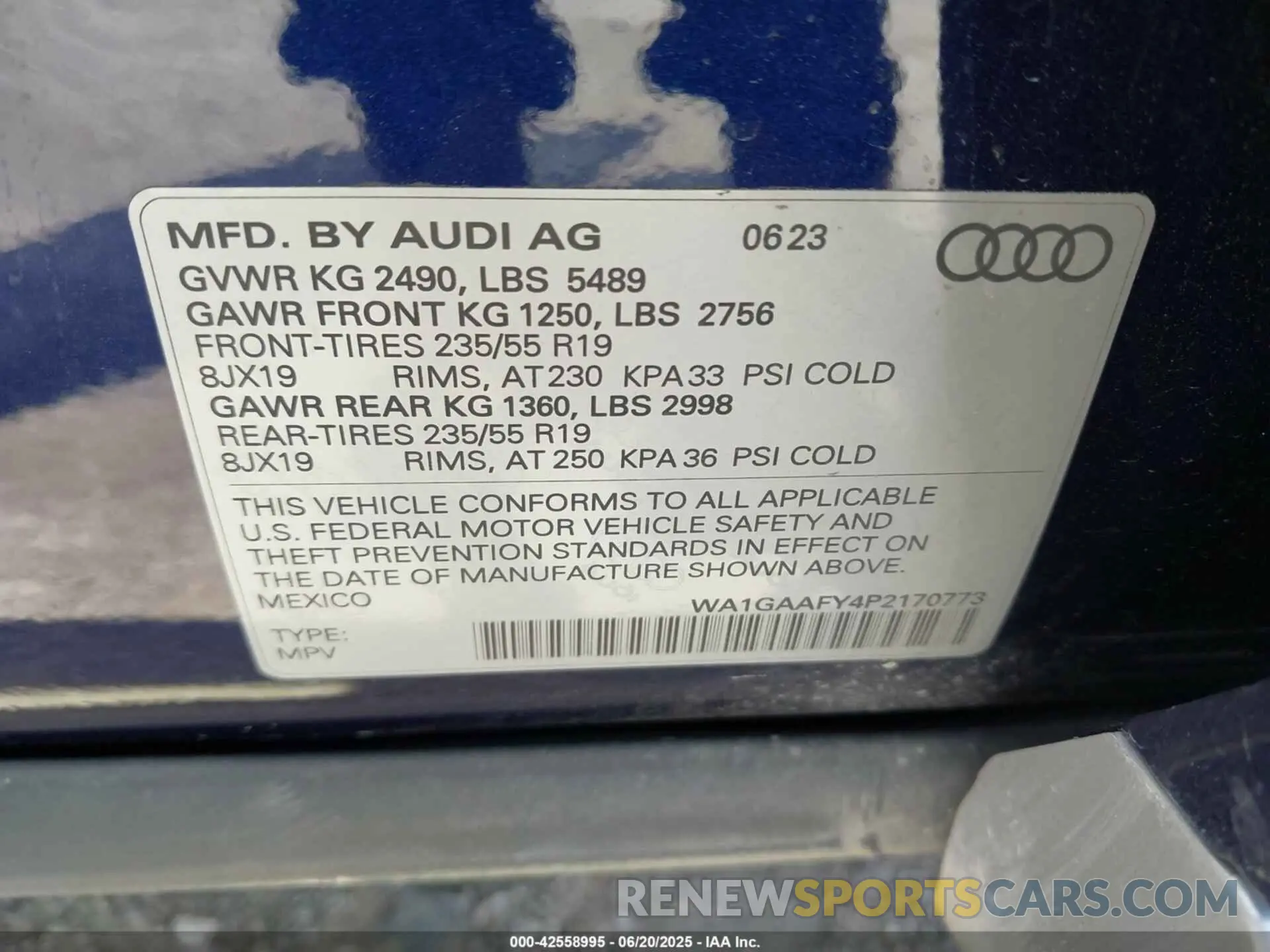 9 Photograph of a damaged car WA1GAAFY4P2170773 AUDI Q5 2023