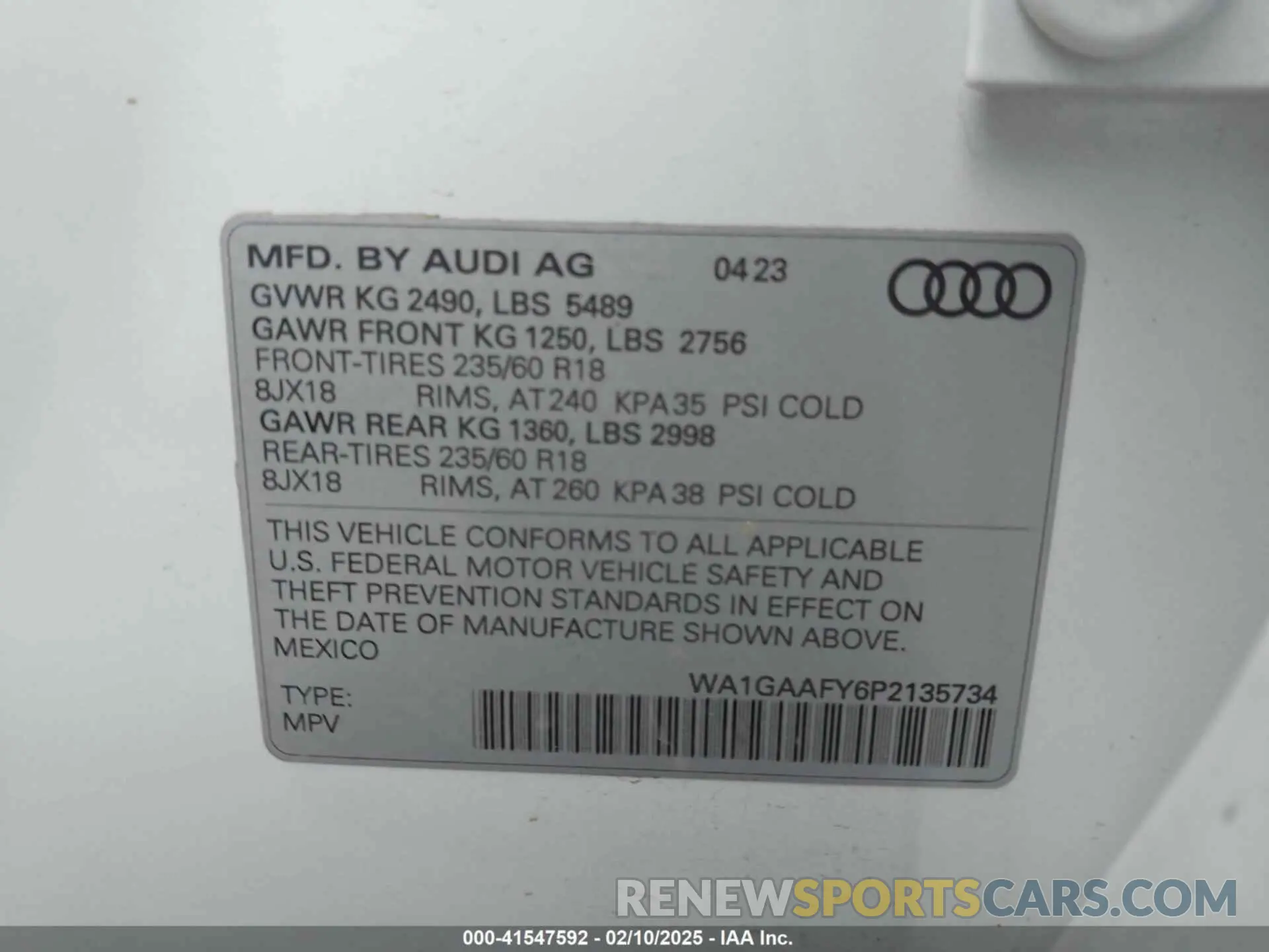 9 Фотография поврежденного автомобиля WA1GAAFY6P2135734 AUDI Q5 2023
