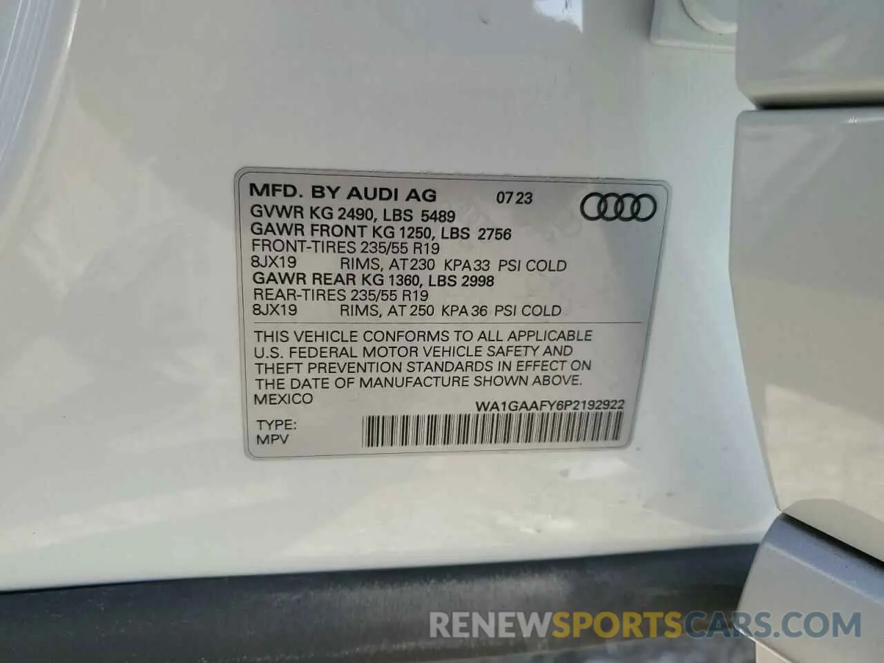 13 Фотография поврежденного автомобиля WA1GAAFY6P2192922 AUDI Q5 2023