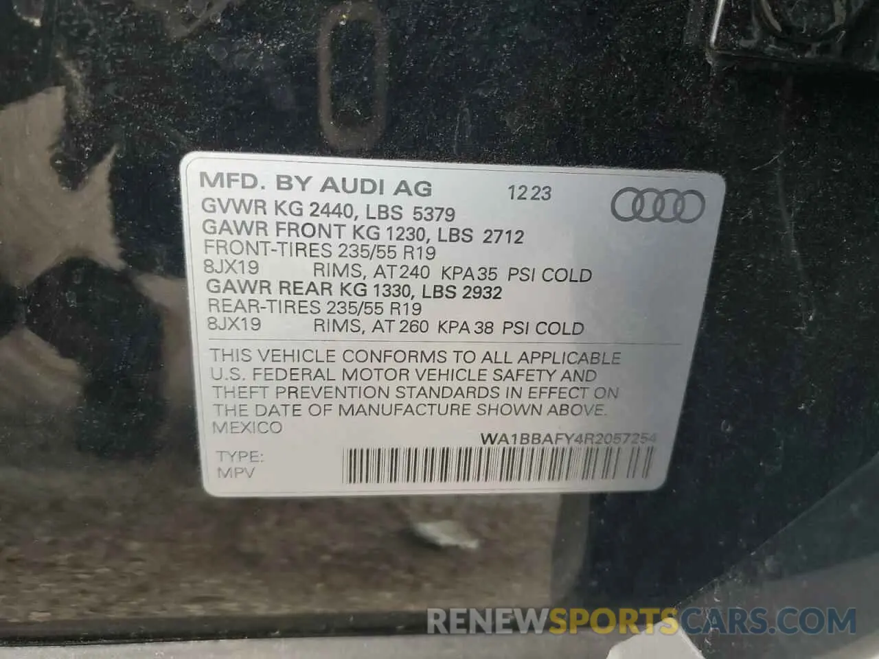 14 Фотография поврежденного автомобиля WA1BBAFY4R2057254 AUDI Q5 2024