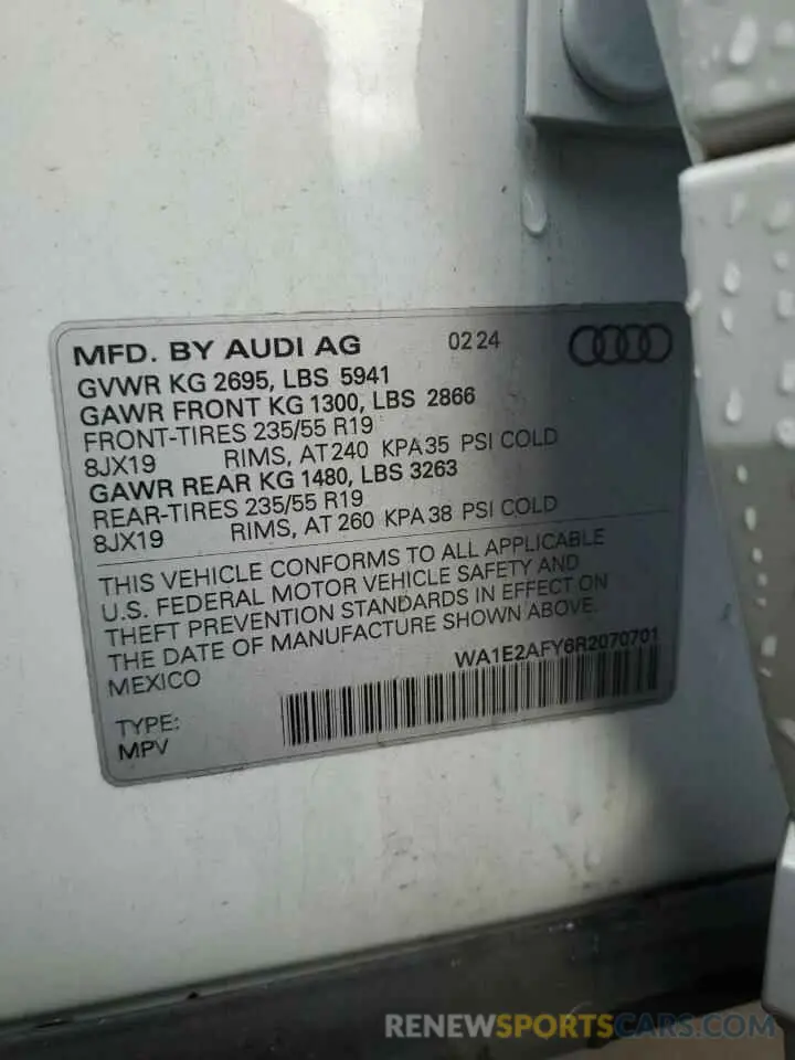 14 Фотография поврежденного автомобиля WA1E2AFY6R2070701 AUDI Q5 2024