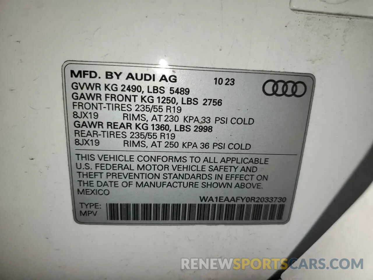 13 Фотография поврежденного автомобиля WA1EAAFY0R2033730 AUDI Q5 2024
