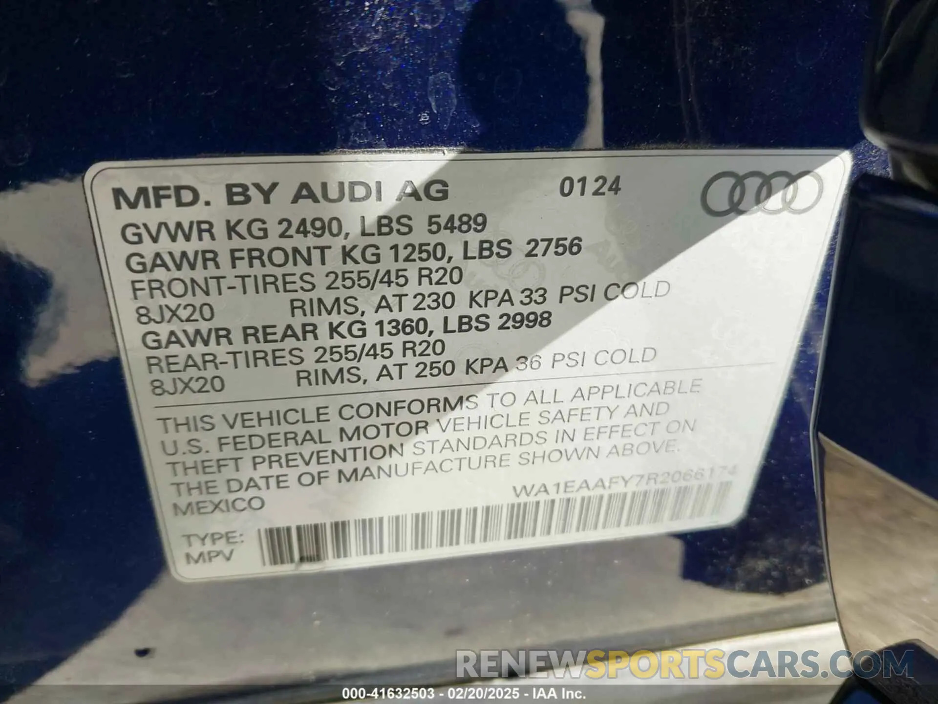 9 Photograph of a damaged car WA1EAAFY7R2066174 AUDI Q5 2024