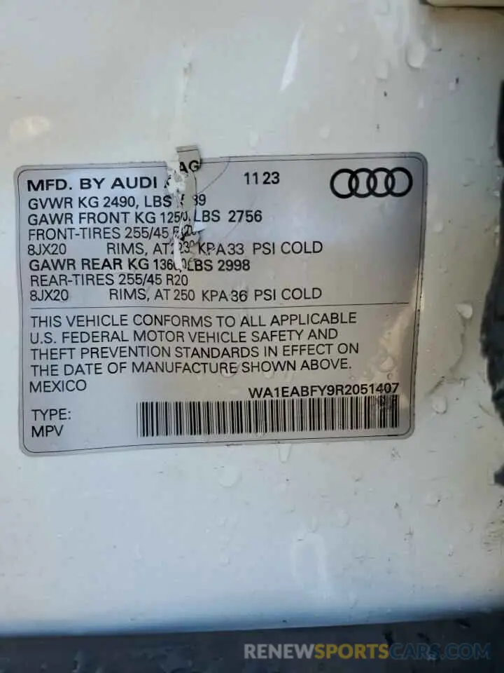 13 Photograph of a damaged car WA1EABFY9R2051407 AUDI Q5 2024