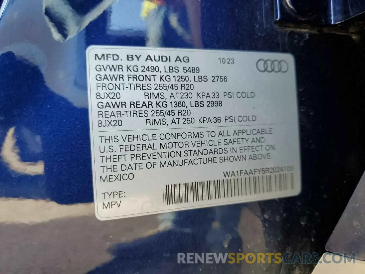 14 Фотография поврежденного автомобиля WA1FAAFY5R2024106 AUDI Q5 2024