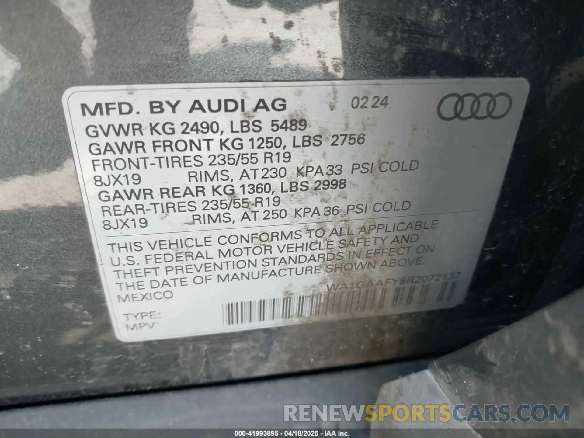 9 Фотография поврежденного автомобиля WA1GAAFY8R2072137 AUDI Q5 2024