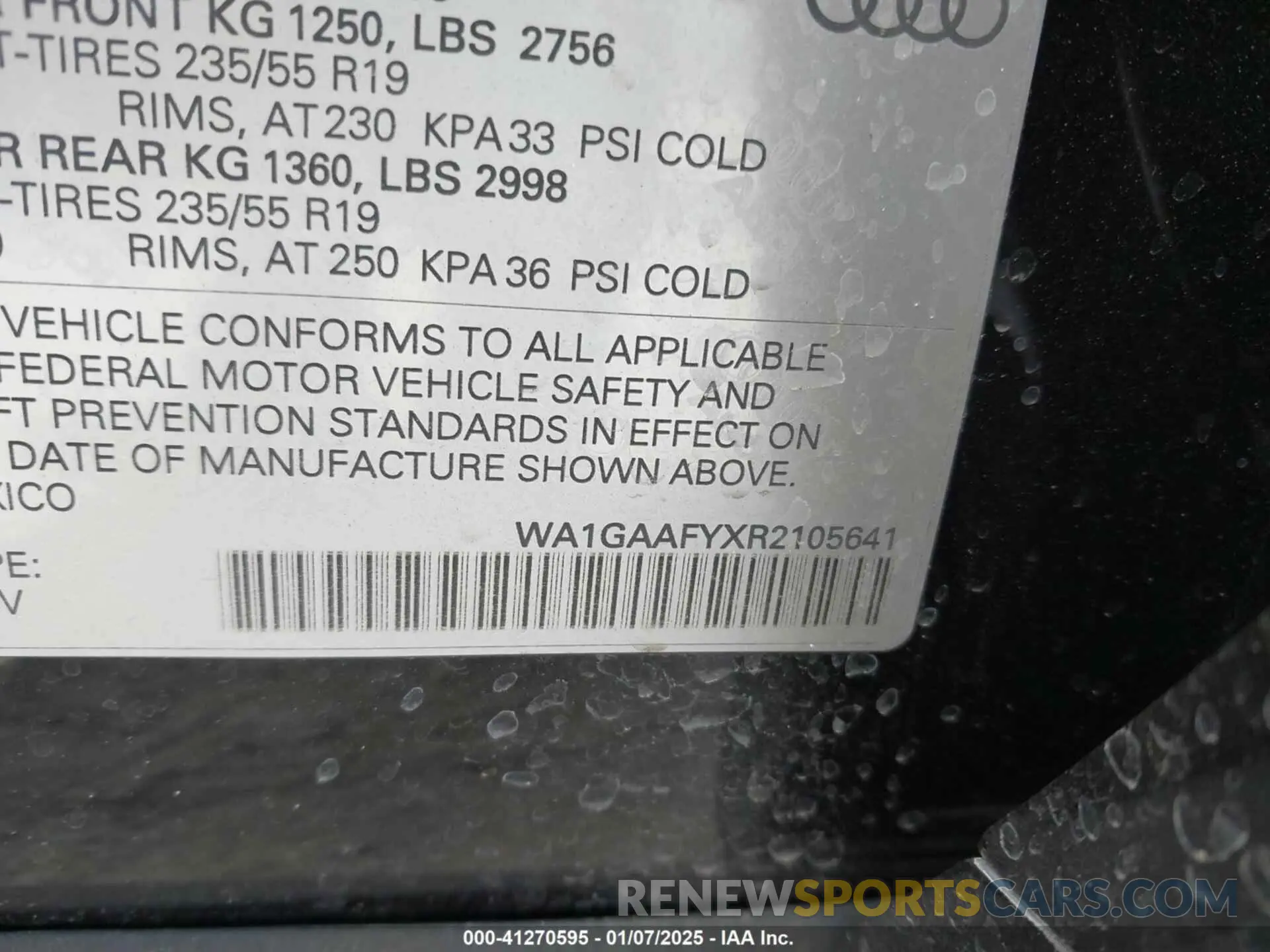 9 Photograph of a damaged car WA1GAAFYXR2105641 AUDI Q5 2024