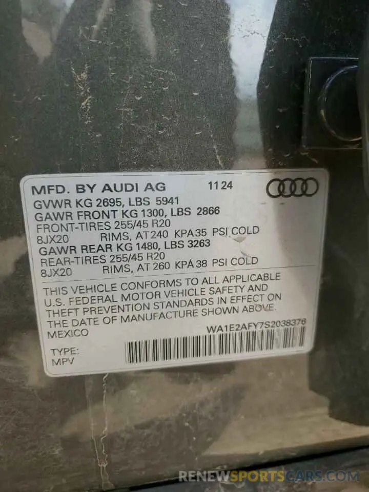 15 Photograph of a damaged car WA1E2AFY7S2038376 AUDI Q5 2025