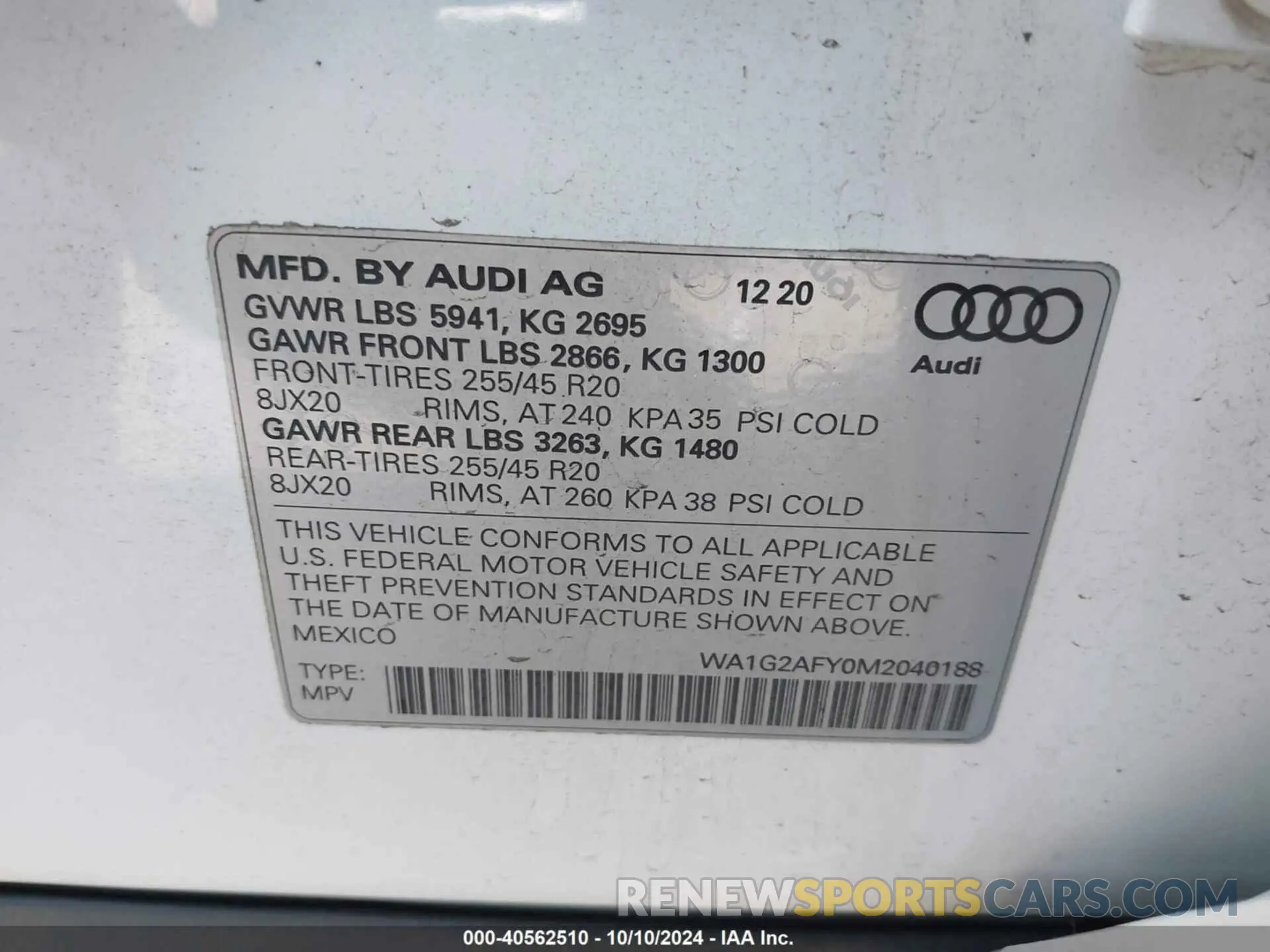 9 Фотография поврежденного автомобиля WA1G2AFY0M2040188 AUDI Q5 E 2021