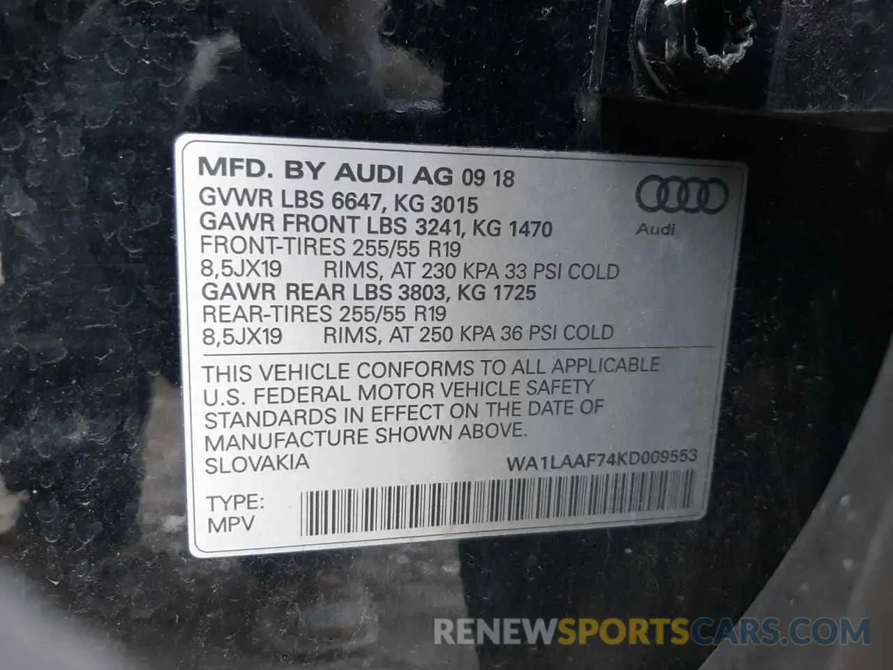 14 Фотография поврежденного автомобиля WA1LAAF74KD009553 AUDI Q7 2019