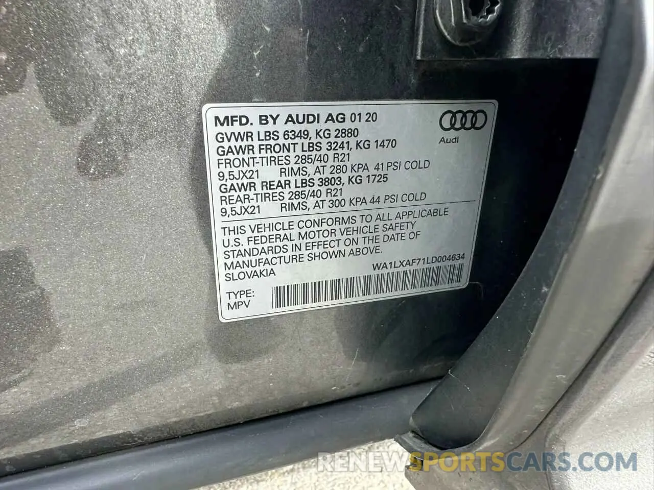 10 Фотография поврежденного автомобиля WA1LXAF71LD004634 AUDI Q7 2020