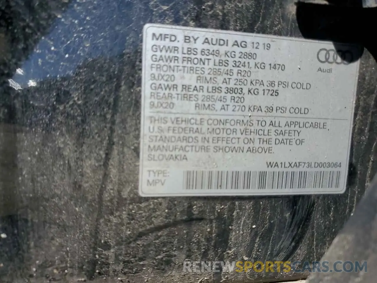 12 Фотография поврежденного автомобиля WA1LXAF73LD003064 AUDI Q7 2020