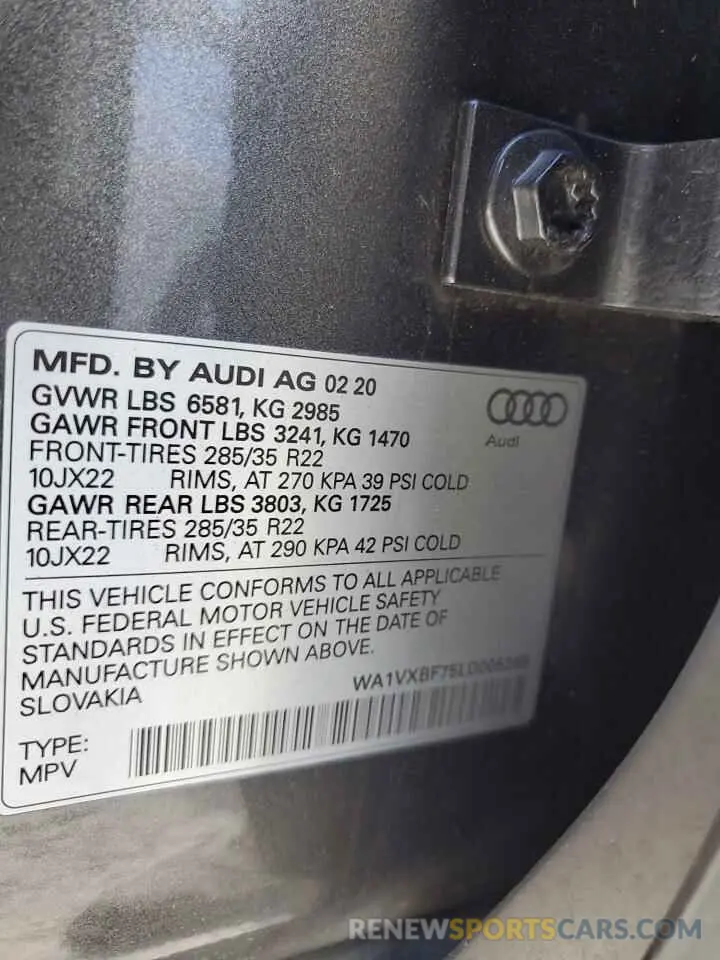 14 Фотография поврежденного автомобиля WA1VXBF75LD005249 AUDI Q7 2020