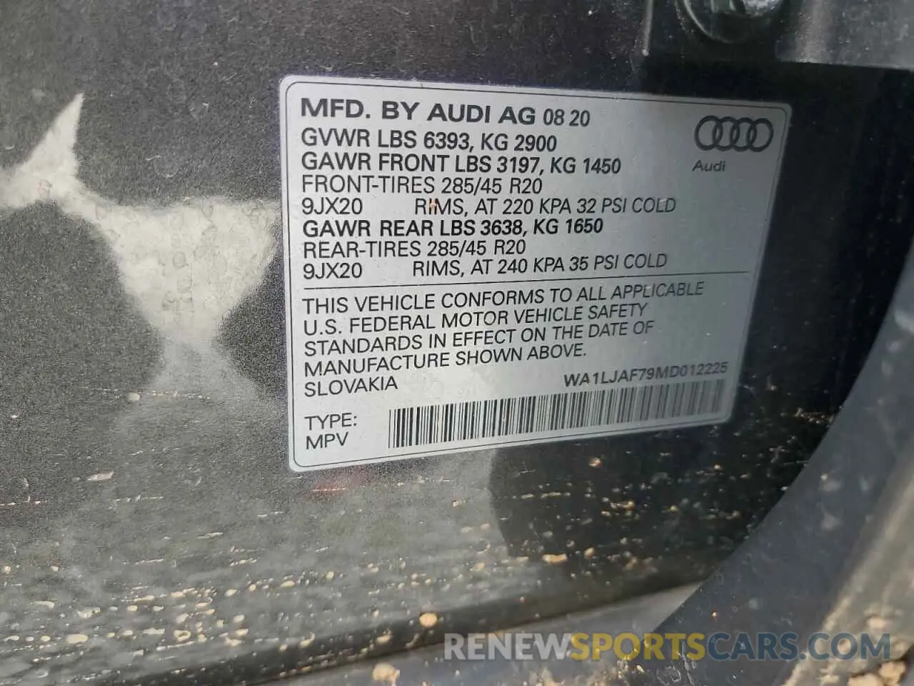 16 Photograph of a damaged car WA1LJAF79MD012225 AUDI Q7 2021
